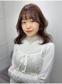 ブリーチなしピンクブラウンカラー