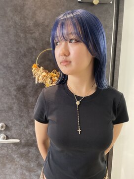 ロンドシエル 横浜(Lond ciel) ネイビーブルー/ミディアム/ブリーチ/ダブルカラー