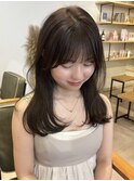 20代30代オリーブグレージュくびれヘア韓国レイヤーロング