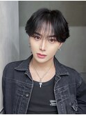 ブルーブラックフェザーパーマサーフカール_F0827