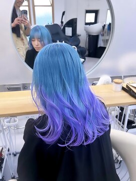 プネル(punel) ブルー×パープル ケアブリーチ 原宿