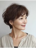白髪ぼかし似合わせ大人ショート30代40代50代60代◎