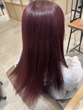 ピンクラベンダー ブリーチなしダブルカラー【北千住髪質改善】