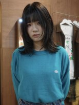 チャプター 問屋町(chapter) ケアカラーグレージュ艶暗髪顔まわりレイヤースタイル