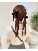 暗めカラー/ブリーチなしカラー/ヘアアレンジ/福岡/天神/20代