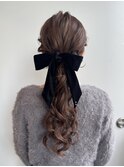 大人ポニーテール/ゆるふわポニーテール/ヘアアレンジ