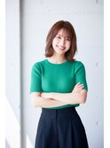 大人可愛い外ハネボブ×艶カラー☆顔見せカット