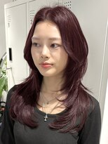 プリアバイポプルス 渋谷(pria by popls)&nbsp;ロングレイヤーハッシュカット顔周りレイヤーカット韓国ヘア