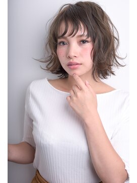 リジョイスヘア(REJOICE hair) 【REJOICE hair】オリーブアッシュのふんわりボブ sakuma