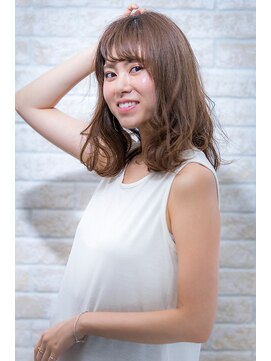 ヘアーアートシフォン 池袋西口店(Hair art chiffon) デザインカラー丸みショート無造作カールボブディイルミナカラー