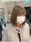 【柴田優香】透け感ミルクティーベージュ前下がりボブ内巻きボブ