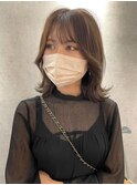 外ハネ艶髪ブラウンミディ*