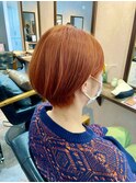 透明感アディクシーカラーオレンジショート