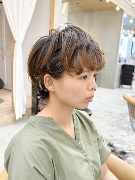 ロンドアジュール 横浜(Lond azur) ☆ぺたんこさんには動きのあるパーマでボリュームショート