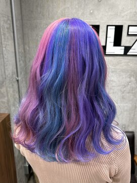 オルズ 渋谷(ALLZ) ストライプダブルカラーケアブリーチケアカラーハイトーン