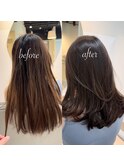髪質改善うる艶カラー+カット＋トリートメント【before→after】