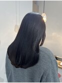 ワンカラー暗髪ブラックカラー髪質改善トリートメント