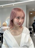ピンクレイヤー/くすみピンク/顔まわりレイヤー
