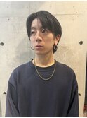 モテ髪ナチュラルマッシュウルフ黒髪センターパート