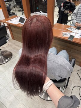 シエル 難波店(CIEL) カシスレッド＃ブリーチなしダブルカラー＃透明感カラー
