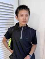 メンズレコ 渋谷(MEN'S LECO)&nbsp;ブルーブラックフェザーパーマ刈り上げセンターパート