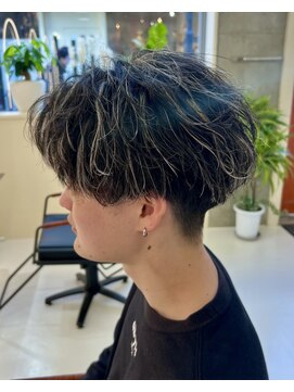 長野市美容室/ゆるシャドウパーマ×ホワイトハイライト