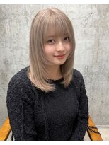 オルズ 渋谷(ALLZ)&nbsp;顔周りレイヤーミルクティブロンド【ケアブリーチダブルカラー】