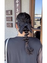 棗&nbsp;田辺／黒リボンの編みおろしアレンジ