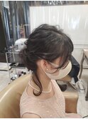 結婚式お呼ばれマットブラウンのゆるふわアレンジスタイル
