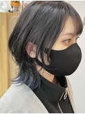 【cuzKLUB】ショートウルフ襟足インナーカラーブルー＊【池袋】