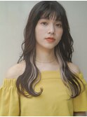 大人可愛い20代30代小顔 インナーカラー