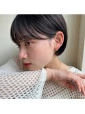 透明感暗髪×束感ショート×シースルーバング×フレンチガーリ－