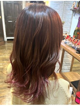 ノクターン 池袋(NOCTURNE) ピンクブラウン×毛先ワインレッド