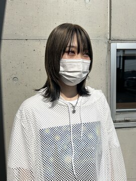 アチーブ ヘア デザイン(achieve hair design) アンブレラカラー×切りっぱなし20代30代40代×外ハネ