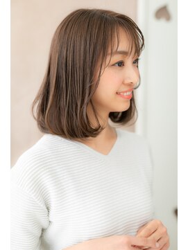 カバーヘア ブリス 大宮西口(COVER HAIR bliss) ミルクティーアッシュワンカールAラインボブY大宮20代30代40代