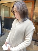 【ショート】透明感グレージュカラー/切りっぱなしボブ/飾磨