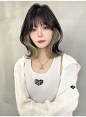 顔周り ボブ 韓国 レイヤー ダブルカラー 名駅 リタッチ 452