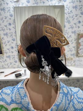 サクララ(Sakura la) 和/洋/タイトヘア/シニヨン/タイトシニヨン/参列ヘア/リボン/簪