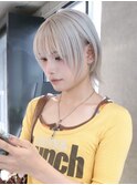 ハイトーンカラーホワイトブロンドミルクティーベールピンク韓国