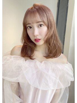 フォルテ プリモ 焼津 藤枝(FORTE PRIMO) デザインカラー/韓国風小顔レイヤーカット/オリーブベージュ