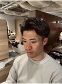 大人の七三分けニュアンスパーマ梅田メンズ