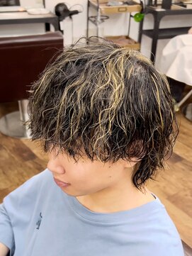 メルシー トータル ブランディング サロン(merci TOTAL BRANDING SALON) メンズマッシュウルフ メッシュカラーウルフヘア