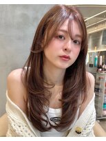 レーヴバイロンド 仙台(Reve by Lond) くびれレイヤー縮毛矯正ミルクブラウン髪質改善シースルー仙台