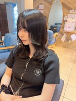 ネオリーブ モカ 川崎チネチッタ店(Neolive mocca) 韓国ミディアムワンホンレイヤー×グレーブラック