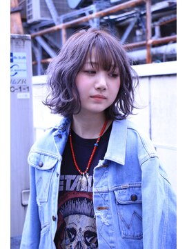 ヘアサロンエム 渋谷店(HAIR SALON M) 外ハネボブ アッシュブラウン ネオウルフ デザインカラー