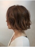 大人かわいいくせ毛風パーマボブ×イルミナカラー！　遠藤至