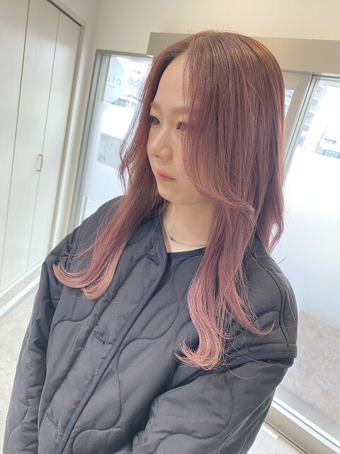 韓国風ローズピンクカラー