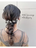 トゥエンティ ファイブ(TWENTY FIVE)&nbsp;編みおろし×大きめ髪飾り/名定