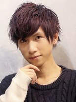 コンフィデンス 新宿3rd(confidence)&nbsp;パープルナチュラルツーブロック刈り上げ学生ホストパーマ