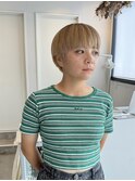 マッシュショート/ブロンド[表参道/ブリーチ/ハイライト]Mai